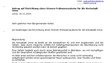 Antrag Sirenen Frühwarnsystemfürdie Kreisstadt Unna
